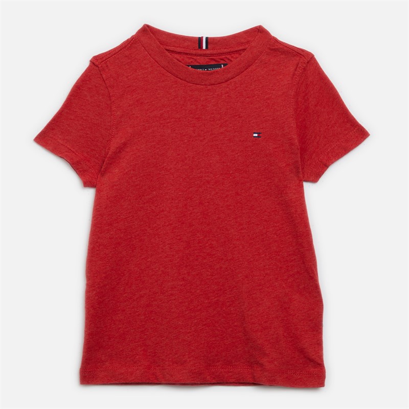 Tommy Hilfiger Boys Essential Cotton T-Shirt Apple Red Heather