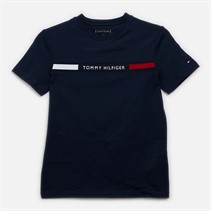 Tommy Hilfiger Boys Flag Rib Insert T-Shirt Dark Night Navy