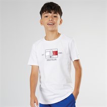 Tommy Hilfiger Boys Flag Yacht T-Shirt White