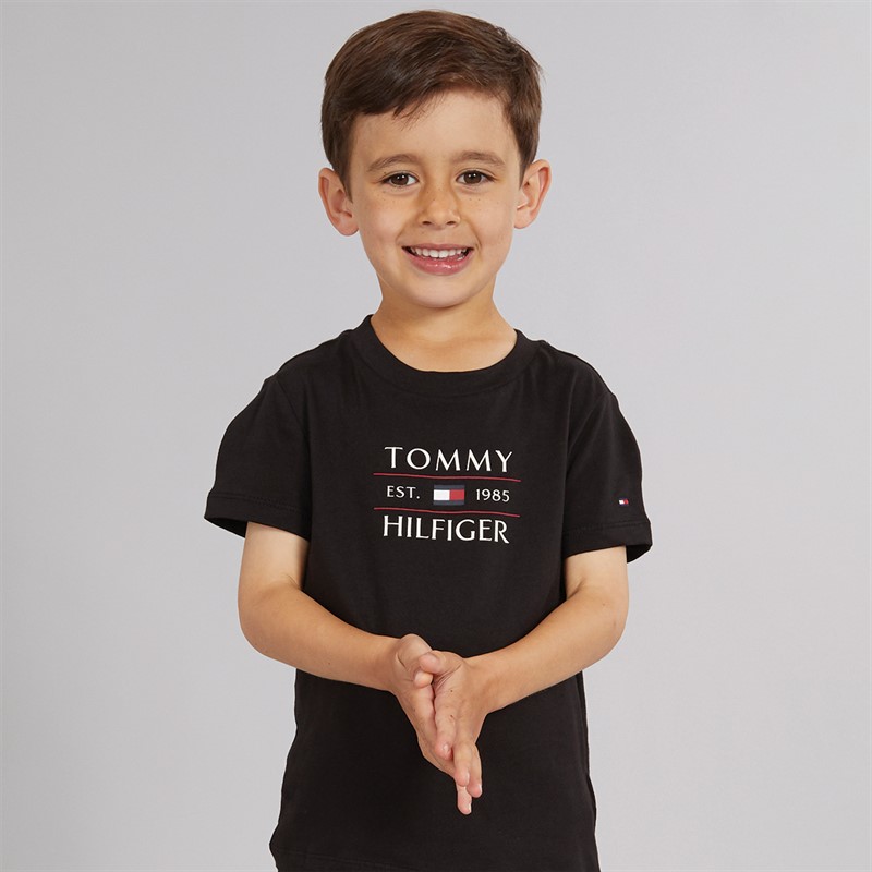 Tommy Hilfiger Boys Flag T-Shirt Black