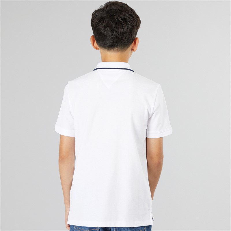 Tommy Hilfiger Boys Flag Polo White