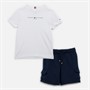 Tommy Hilfiger Boys T-Shirt And Shorts Co-Ord Set White/Dark Night Navy