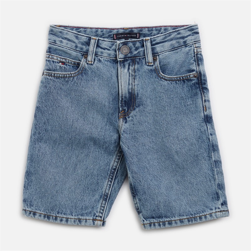 Tommy Hilfiger Boys Modern Straight Denim Shorts Authredcastmid - Size 5Y