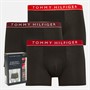 Tommy Hilfiger Mens Three Pack Trunks Hot Heat/Medium Red/Deep Rouge