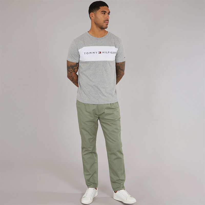 Tommy Hilfiger Mens Block T-Shirt Light Grey Heather