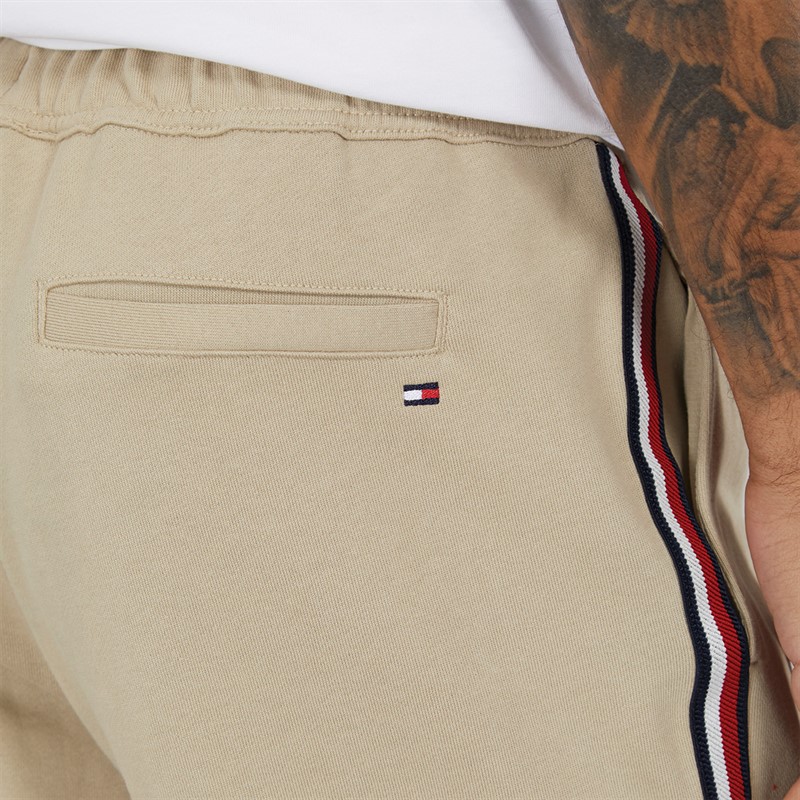 Tommy Hilfiger Mens Global Stripe Sweat Shorts Sandalwood