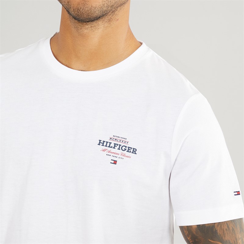 Tommy Hilfiger Mens Monotype All America T-Shirt White