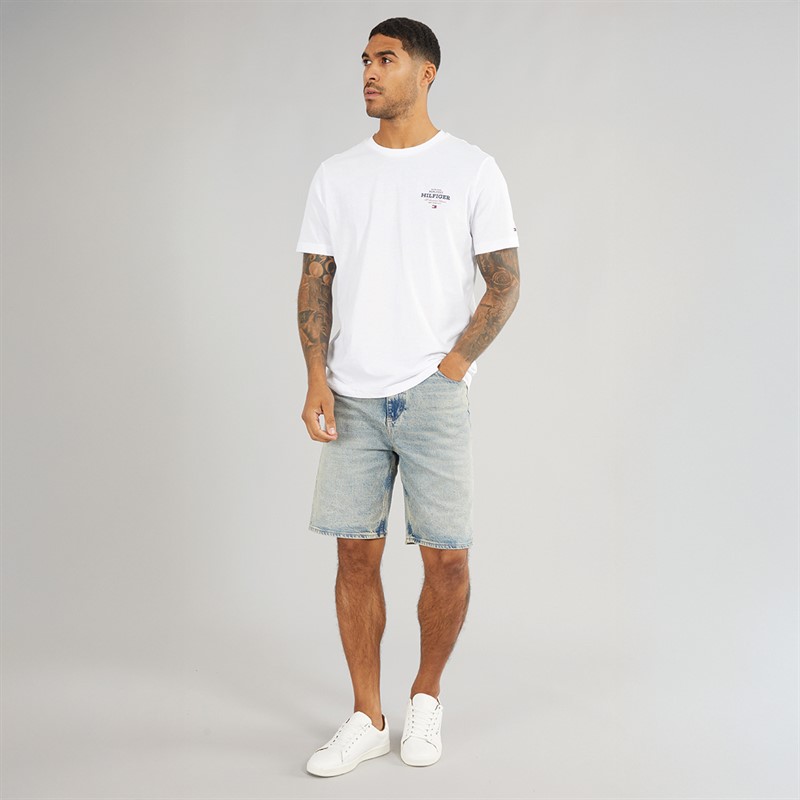 Tommy Hilfiger Mens Monotype All America T-Shirt White