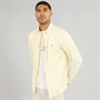 Tommy Hilfiger Mens Flex Poplin Long Sleeve Shirt Citronella/Optic White
