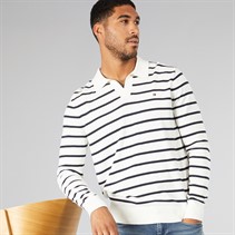 Tommy Hilfiger Mens Essential Cotton Knit Polo Ivory Petal/Desert Sky