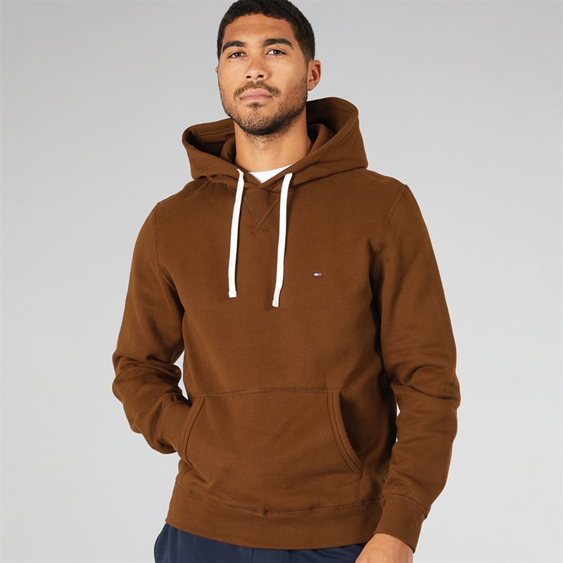 Tommy Hilfiger Mens Fleece Hoodie Rich Mocha