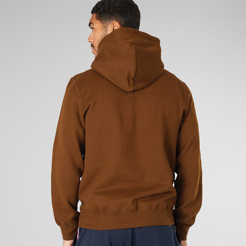 Tommy Hilfiger Mens Fleece Hoodie Rich Mocha