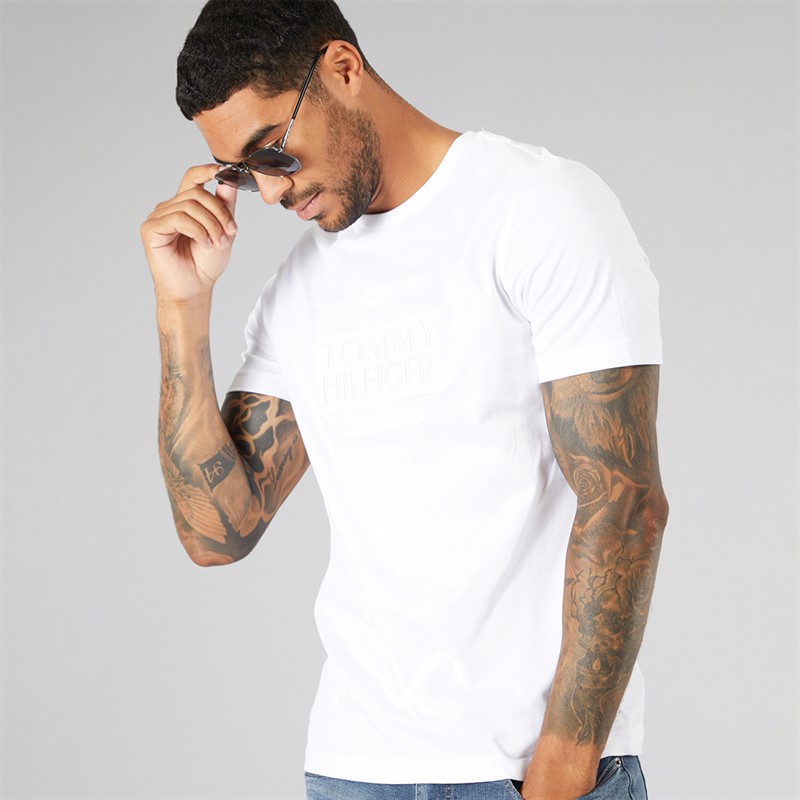 Tommy Hilfiger Mens Embroidery T-Shirt White