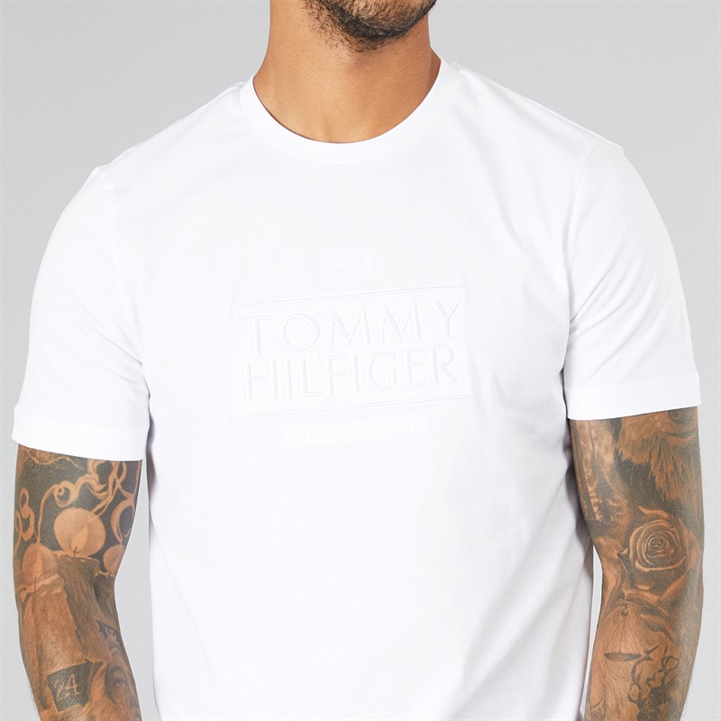 Tommy Hilfiger Mens Embroidery T-Shirt White