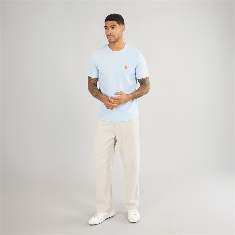 Tommy Hilfiger Mens Monogram T-Shirt Breezy Blue