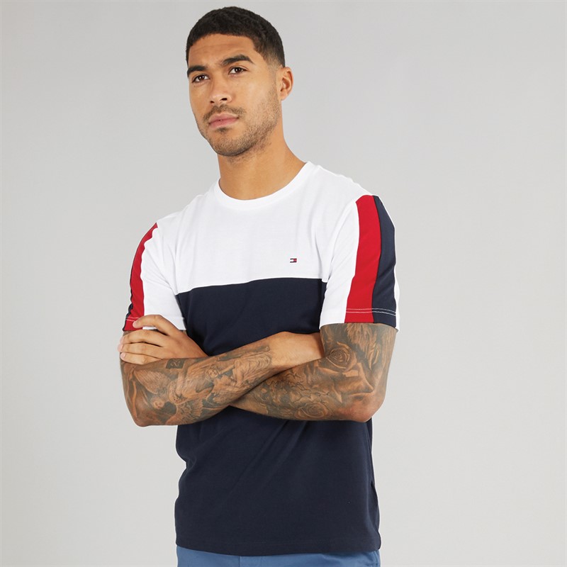 Tommy Hilfiger Mens Global Stripe T-Shirt White