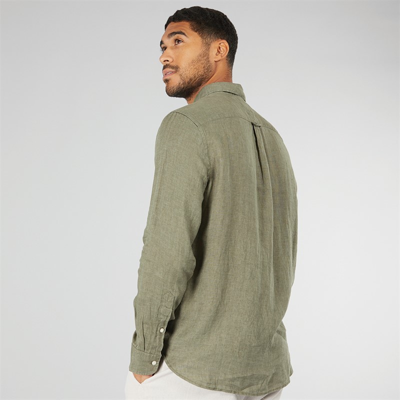 Tommy Hilfiger Mens Long Sleeve Shirt Battle Green