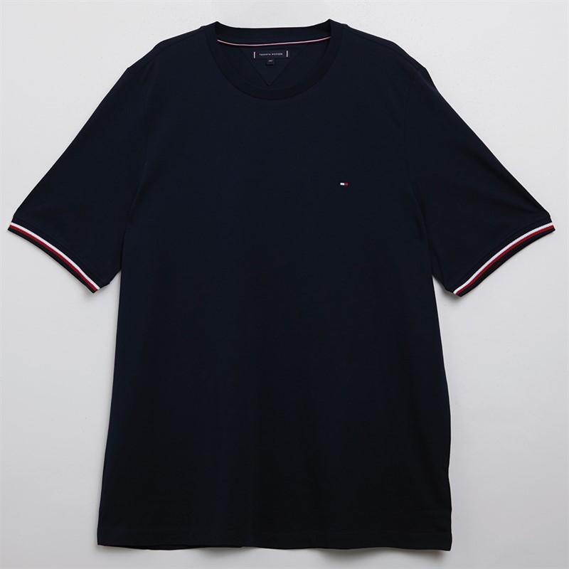 Tommy Hilfiger Mens Plus Size Global Stripe T-Shirt Desert Sky