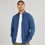 Tommy Hilfiger Mens Lightweight Denim Long Sleeve Shirt Mid Blue Denim