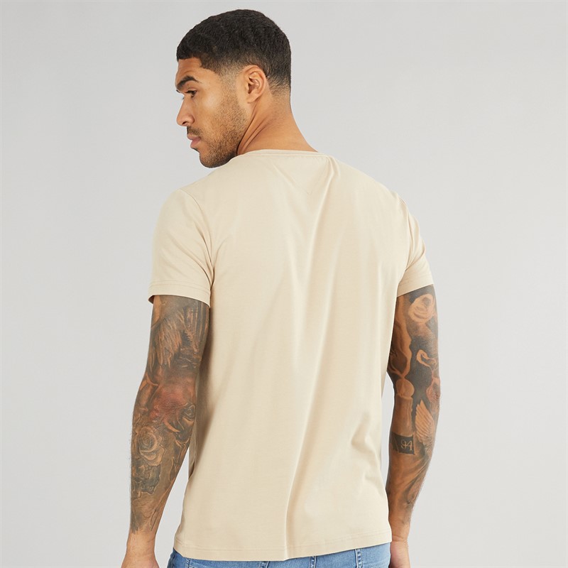 Tommy Hilfiger Mens Stretch Slim Fit T-Shirt Sandalwood