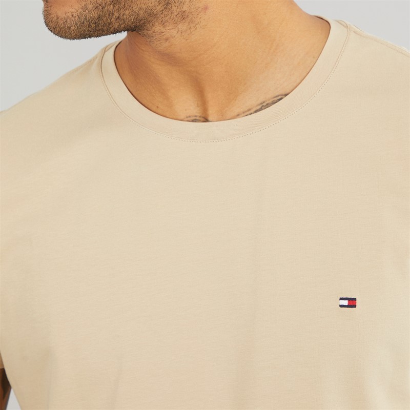 Tommy Hilfiger Mens Stretch Slim Fit T-Shirt Sandalwood