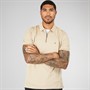 Tommy Hilfiger Mens Mercerised Pique Zip Polo Shirt Sandalwood