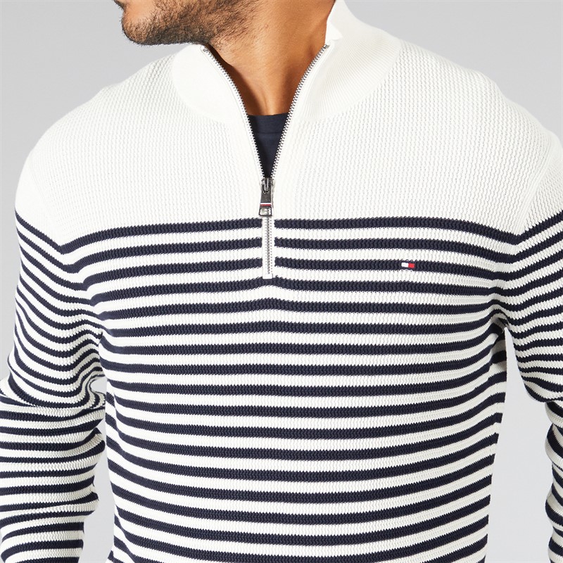 Tommy Hilfiger Mens Racking Structure Sweatshirt Ivory Petal/Desert Sky