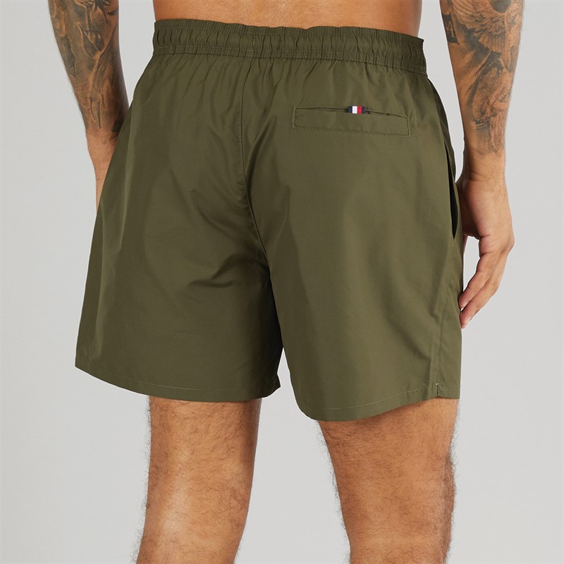 Tommy Hilfiger Mens Drawstring Swim Shorts Army Green