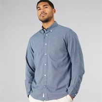 Tommy Hilfiger Mens Houndstooth Long Sleeve Shirt Carbon Navy/Multi