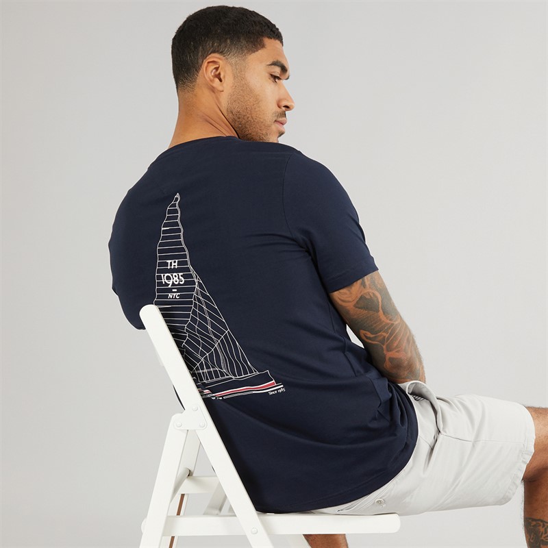 Tommy Hilfiger Mens Hilfiger Outline T-Shirt Desert Sky