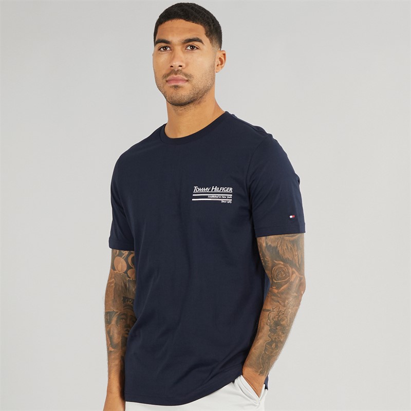 Tommy Hilfiger Mens Hilfiger Outline T-Shirt Desert Sky
