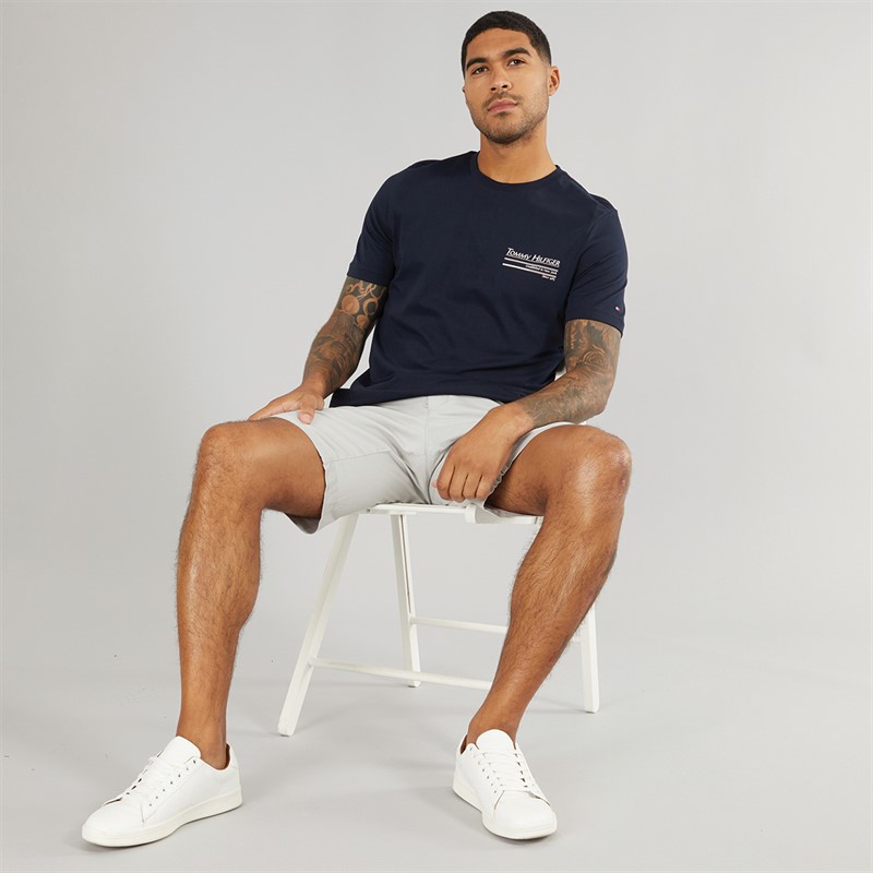 Tommy Hilfiger Mens Hilfiger Outline T-Shirt Desert Sky