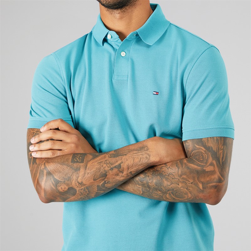 Tommy Hilfiger Mens 1985 Regular Polo Hazy Teal