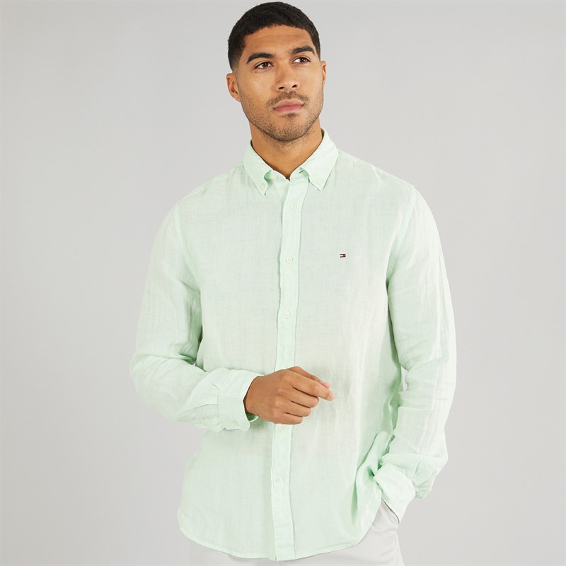 Tommy Hilfiger Mens Long Sleeve Shirt Opal Green