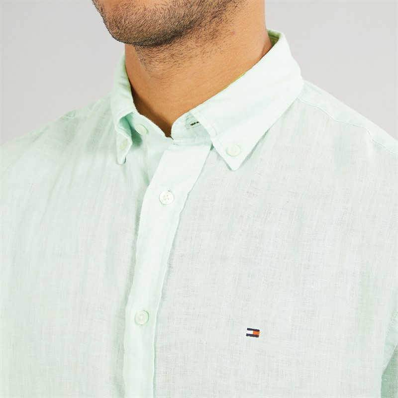 Tommy Hilfiger Mens Long Sleeve Shirt Opal Green