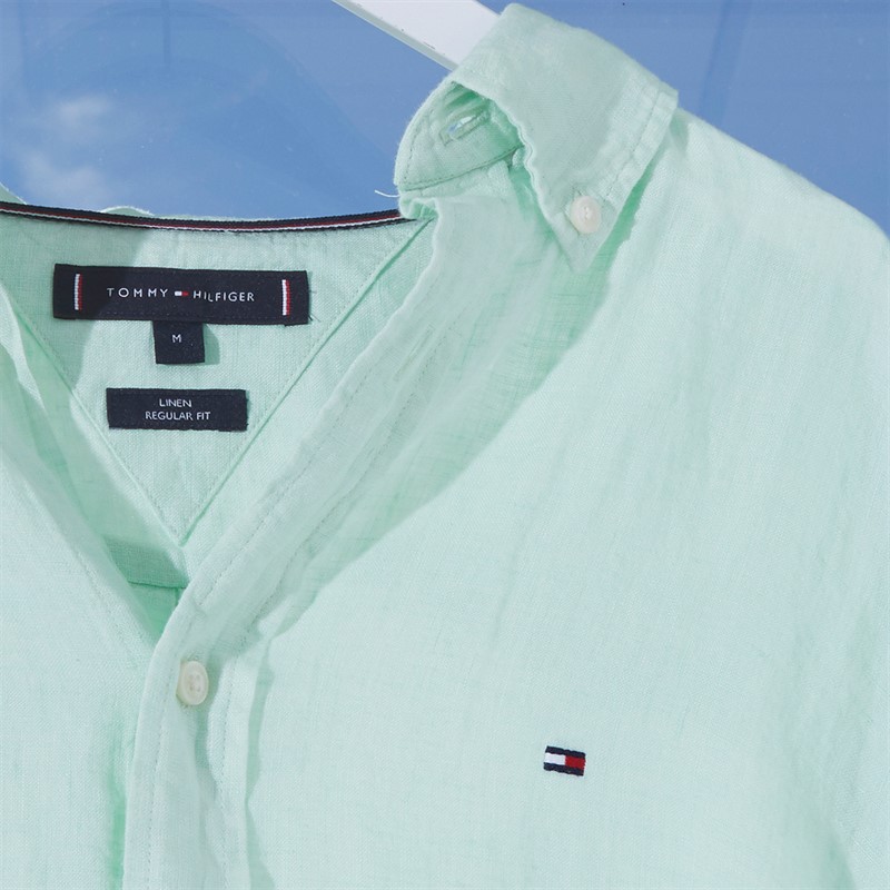 Tommy Hilfiger Mens Long Sleeve Shirt Opal Green
