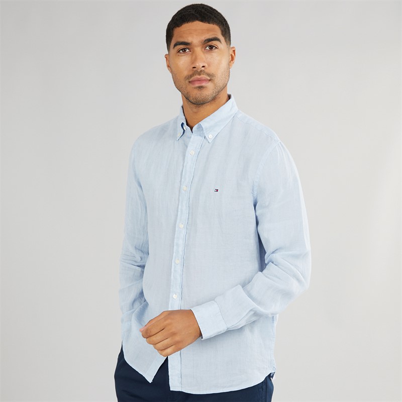 Tommy Hilfiger Mens Long Sleeve Shirt Breezy Blue
