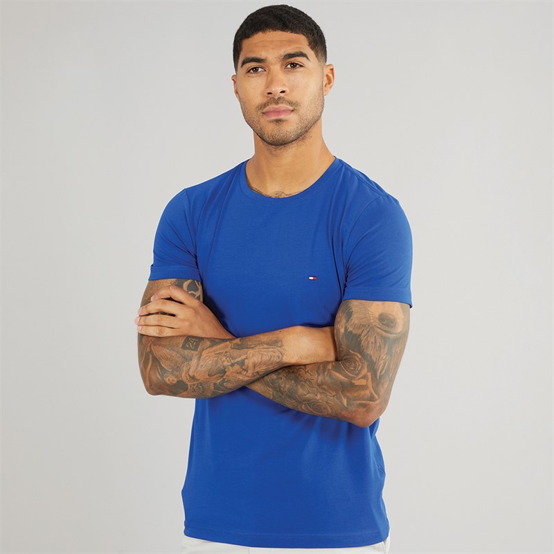 Tommy Hilfiger Mens Stretch Slim Fit T-Shirt Wedge Blue