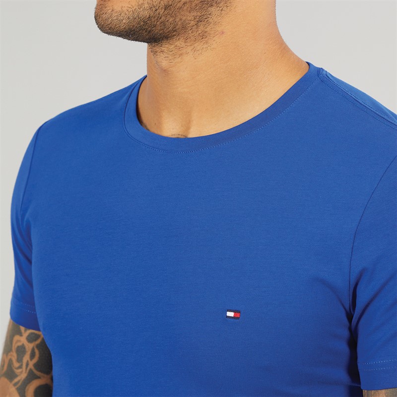 Tommy Hilfiger Mens Stretch Slim Fit T-Shirt Wedge Blue