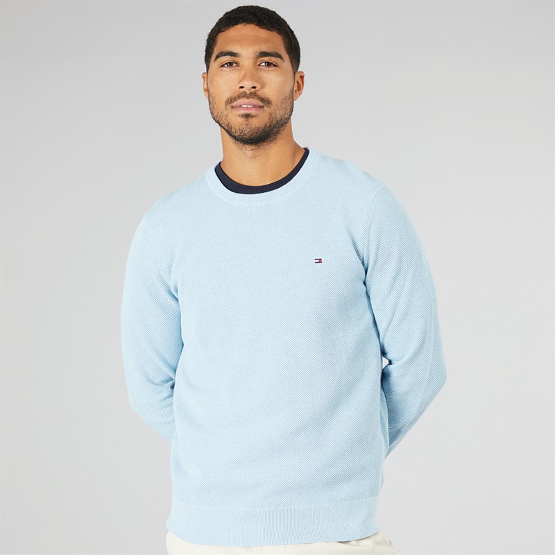 Tommy Hilfiger Mens Essential Structure Sweatshirt Blue Fizz Heather