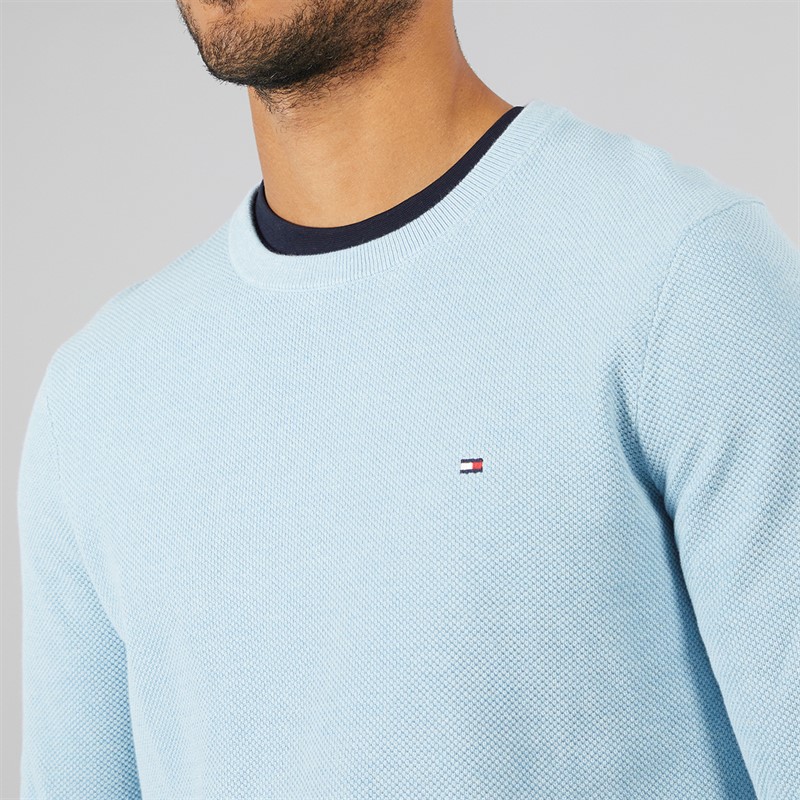 Tommy Hilfiger Mens Essential Structure Sweatshirt Blue Fizz Heather