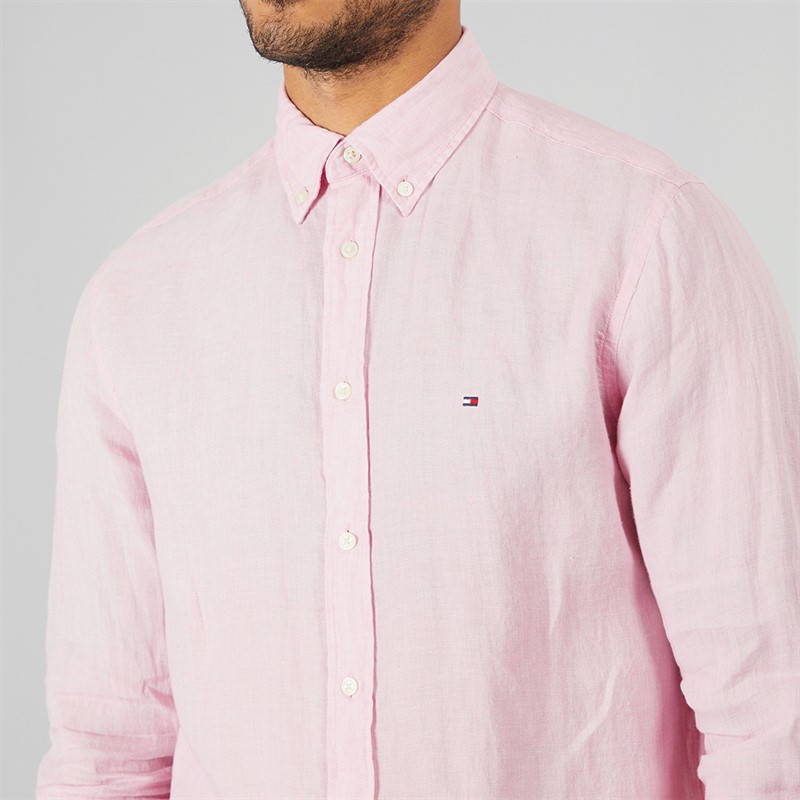 Tommy Hilfiger Mens Long Sleeve Shirt Classic Pink
