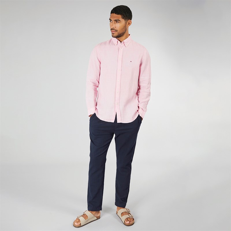 Tommy Hilfiger Mens Long Sleeve Shirt Classic Pink