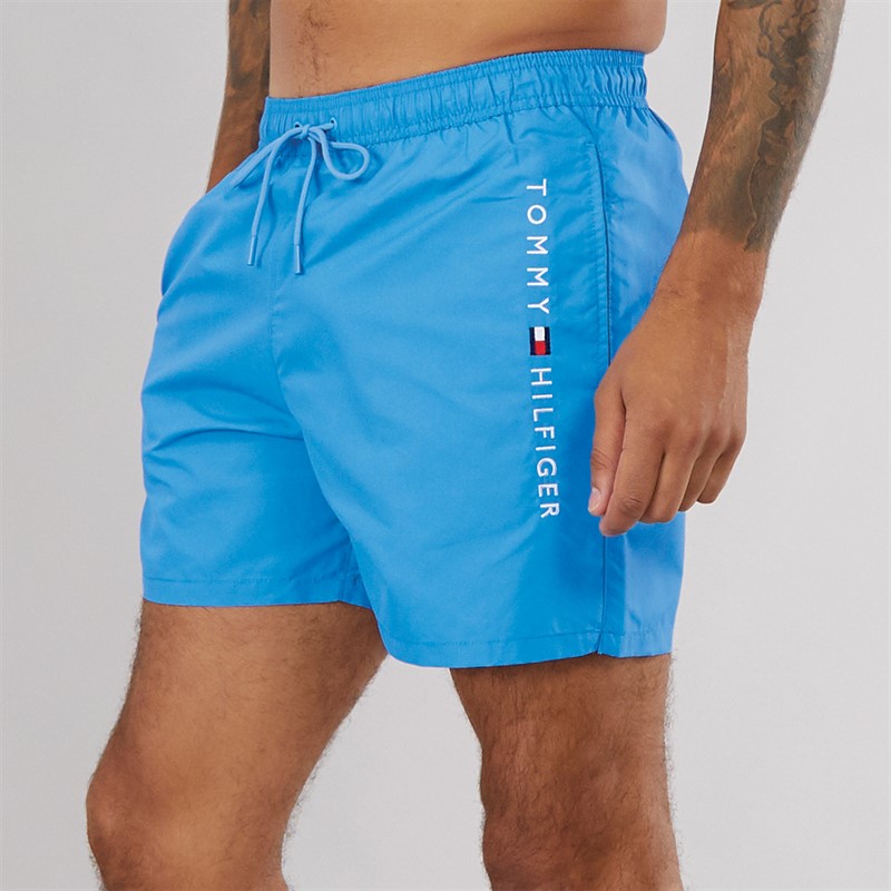 Tommy Hilfiger Mens Drawstring Swim Shorts Blue Spell