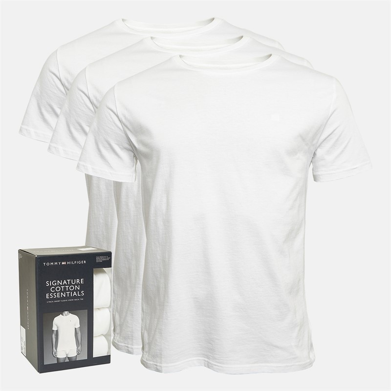 Tommy Hilfiger Mens Three Pack T-Shirts TH White/TH White/TH White