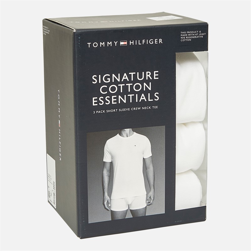 Tommy Hilfiger Mens Three Pack T-Shirts TH White/TH White/TH White