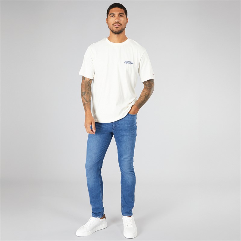 Tommy Hilfiger Mens Hilfiger T-Shirt Ivory Petal