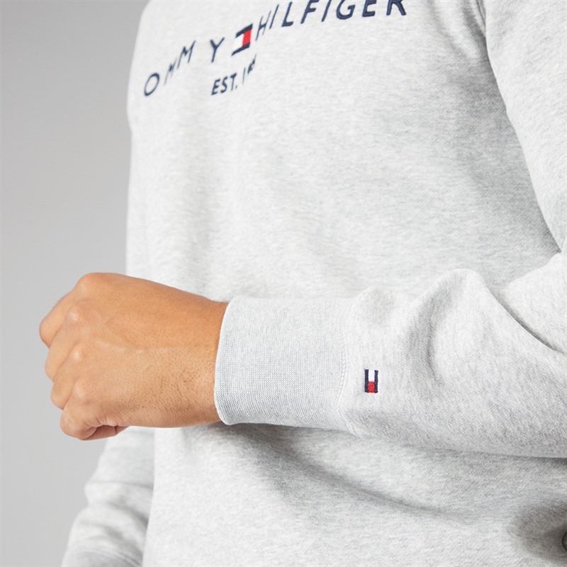 Tommy Hilfiger Mens Tommy Logo Sweatshirt Light Grey Heather