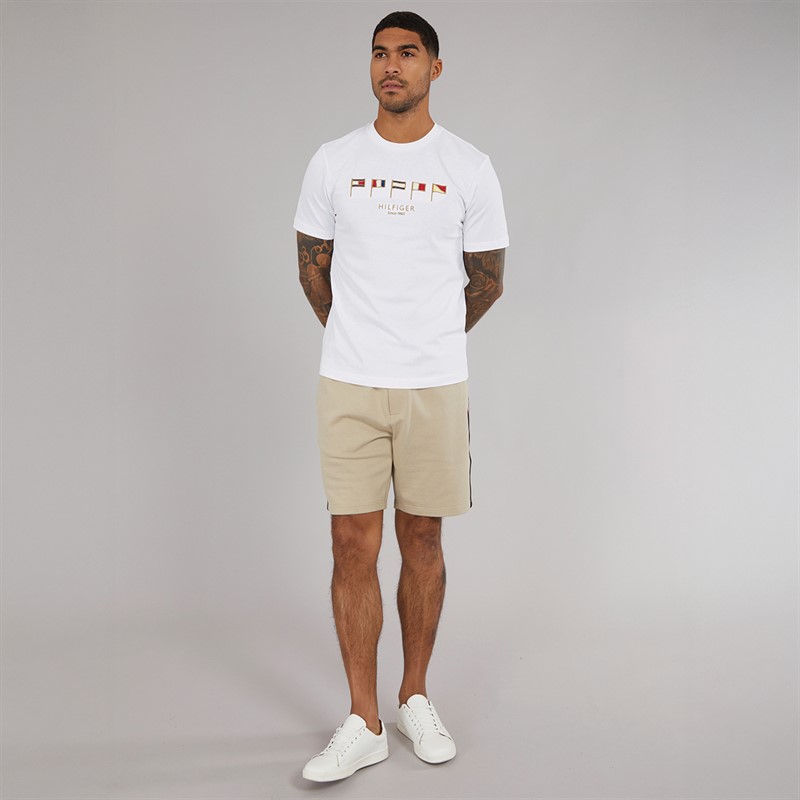 Tommy Hilfiger Mens Multi Flags T-Shirt White