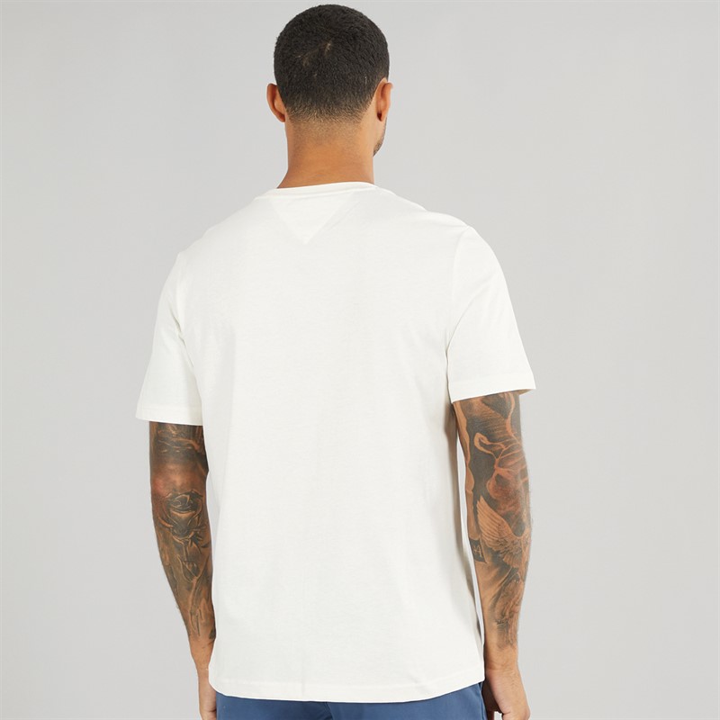 Tommy Hilfiger Mens Hilfiger Color Photo T-Shirt Ivory Petal